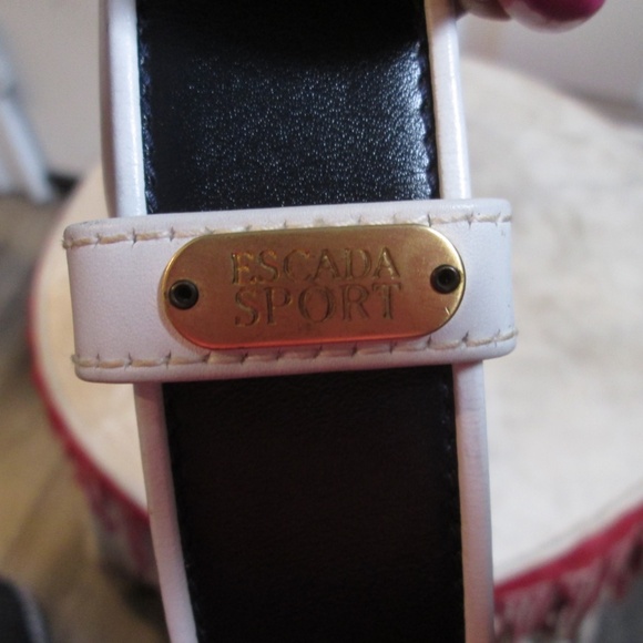 Vtg ESCADA black Leather WOMEN\'S BELT with studs Sz 28 .... Made in GERMANY main image 6